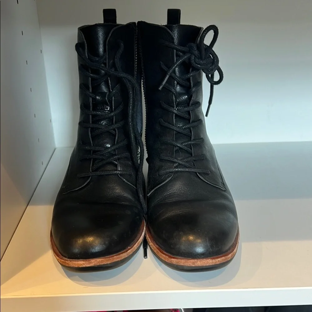 Kork Ease Violeta Black Leather Lace up boots - Picture 3 of 5